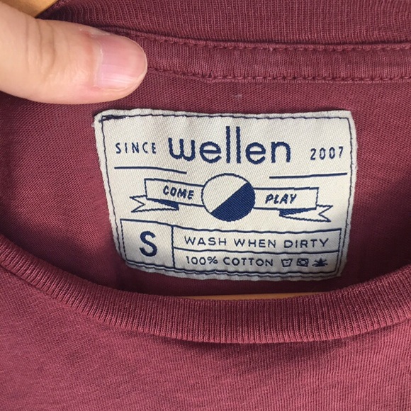 WELLEN SURF CO. Burgundy graphic tee tshirt - Picture 4 of 5
